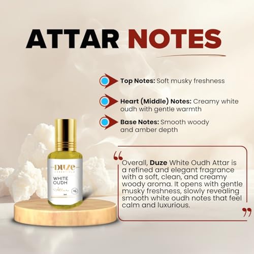 Image of Duze White Oudh Attar For Khatu Shyam and Banke Bihari alcohol free 100% Natural Made In Kannauj