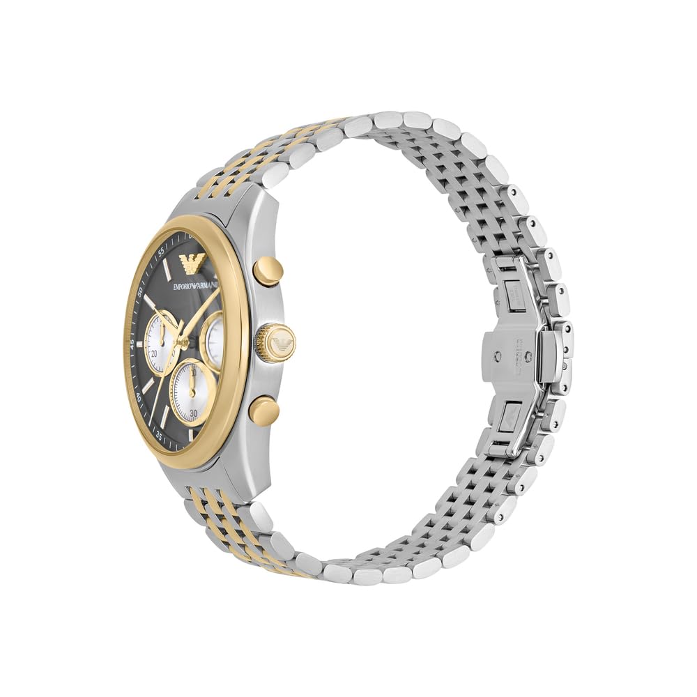 Emporio Armani Orologio da uomo, movimento al quarzo con cronografo e cassa 41mm con cinturino in acciaio o in pelle