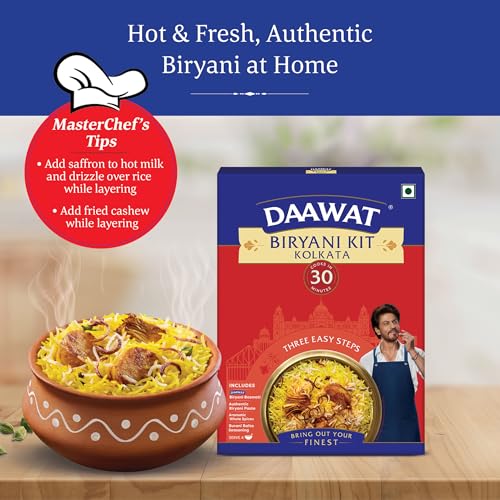 Image of Daawat Biryani Kit Kolkata | Authentic Recipe | Ready in 30 min | Ready to Cook | 334gm (Pack of 3)