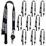 EASTEX Security Badge Lanyard Breakaway Adjustable Length with Retractable Reel - Work ID Card Holder - ID Badge Holder for Officer Campus Staff Bouncer - Security Guard Equipment (10 Lanyards)