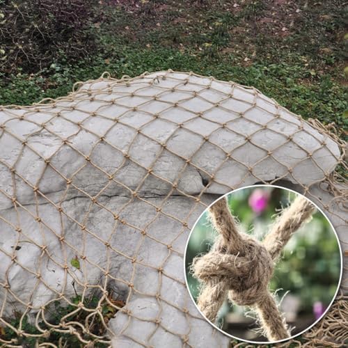 Natural Jute Safety Net for Kids & Pets, Anti-Fall Balcony & Treehouse Protection, Multiple (1m x 8m) - Durable Loft & Patio Netting