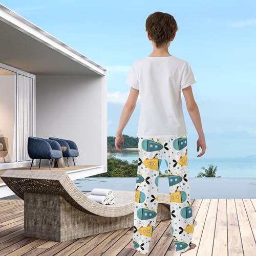 visesunny Boys' Sweat Pants Lightweight Joggers Pants Elastic Pattern Lounge Long Bottoms Trousers with Tow Pockets S-XL3