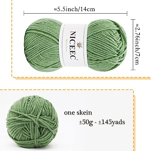Image of NICEEC 300g Soft Assorted Colors Yarn - Sport Weight,100% Acrylic, 4 Ply, Bonbons Yarn for Crochet & Knit, DIY Project Starter Kit for Kids or Adults(Total 870yds) - Series 12