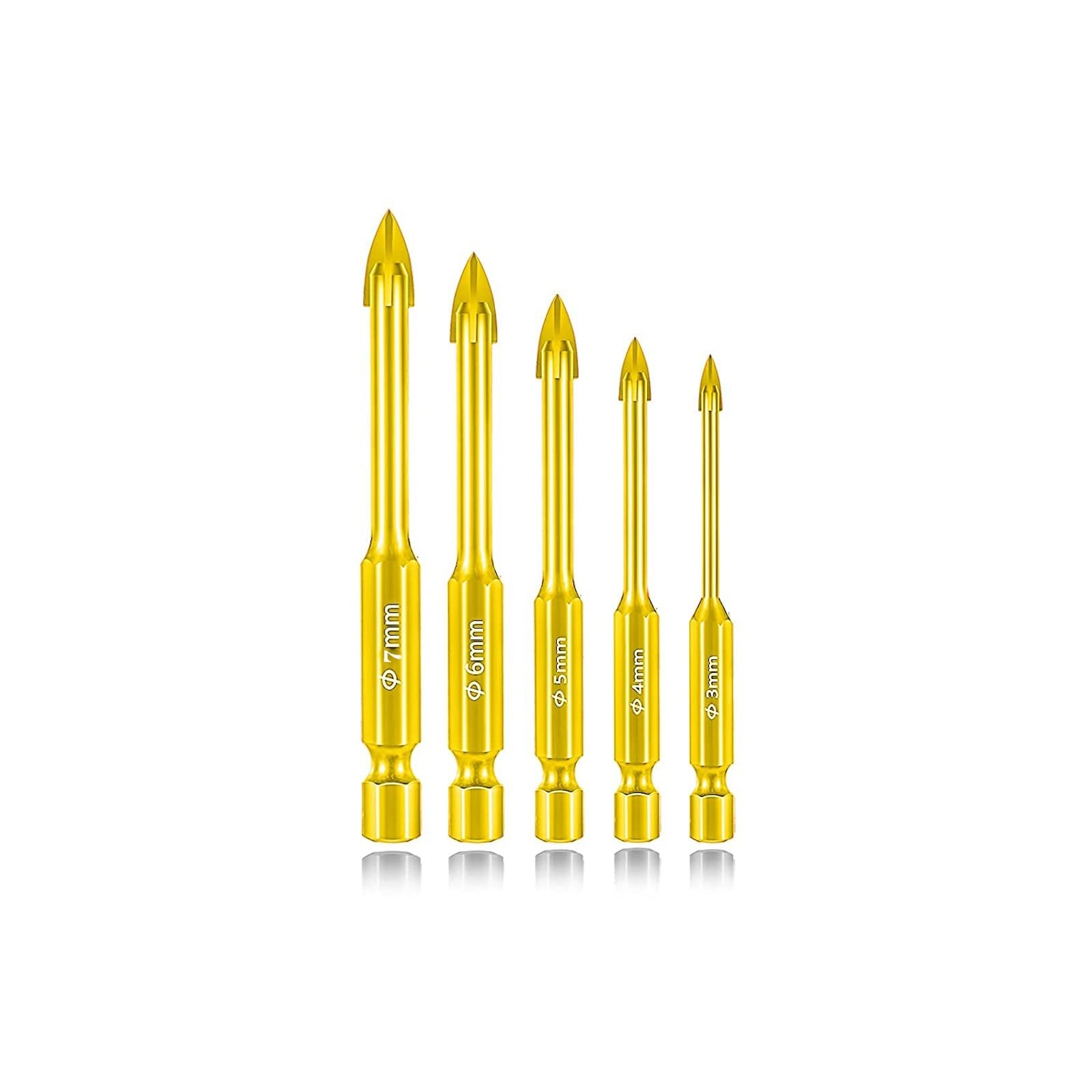Punte for muratura, set di punte for calcestruzzo da 3 mm a 12 mm, punte for vetro, set di punte esagonali a croce for piastrelle in ceramica, for metallo, blocchi, mattoni, piastrelle morbide, legno,