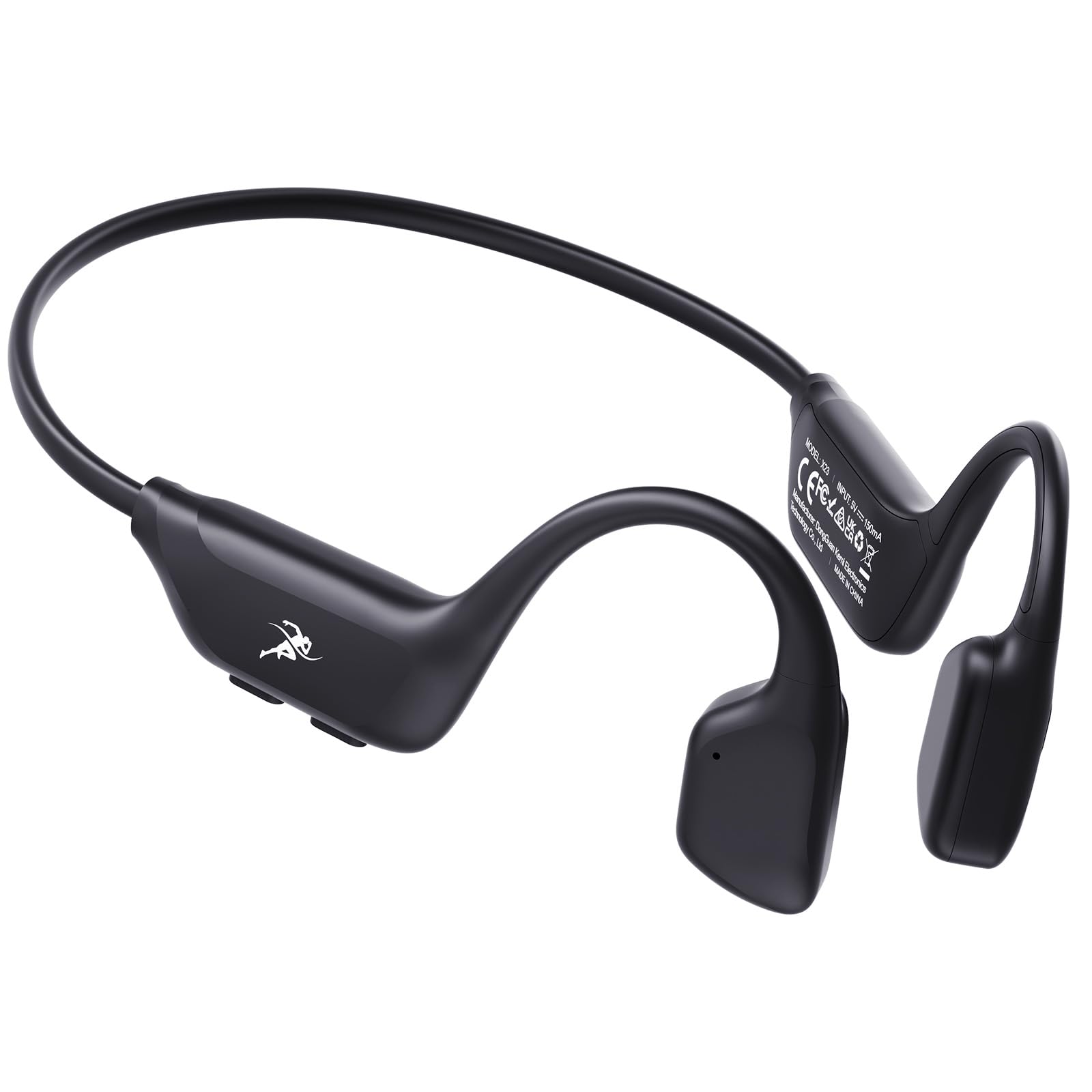 Casque Conduction Osseuse Bluetooth 6.0, Open Ear Casque Bluetooth sans Fil Conduction Osseuse avec Micro, Waterproof and Sweatproof Écouteur pour Course à Pied, Cyclisme, Sport, Fitness, Bureau