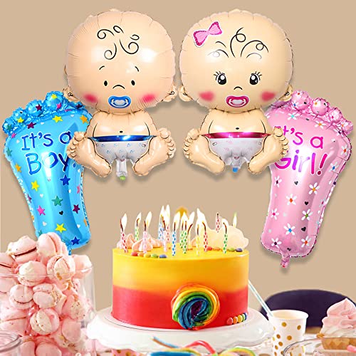 Maigendoo Welcome Baby Balloons Set Teat Bottle Mylar Helium Balloon Feet Balloon Boy Girl Baby Shape Balloon Kit For Pregnancy Gender Reveal Baby Shower Theme Birthday Party Decorations #TOP3