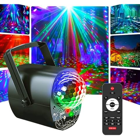 Party Lights Golw Party Lgihts Disco Dj Lights Stage Strobe Lights Dance Lights Rave Lights Dicso Ball Lights Party Supplies with Remote Control for Parties Birthday Wedding Holiday Event Live Show… Cover