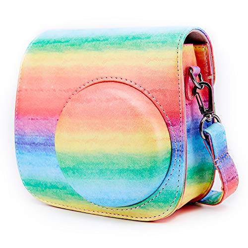 Funda cámara Compatible con Fujifilm Instax Mini 8 Mini 9 Mini 8+ cámara instantánea, Annle Funda Protectora de Cuero de la PU con Correa extraíble