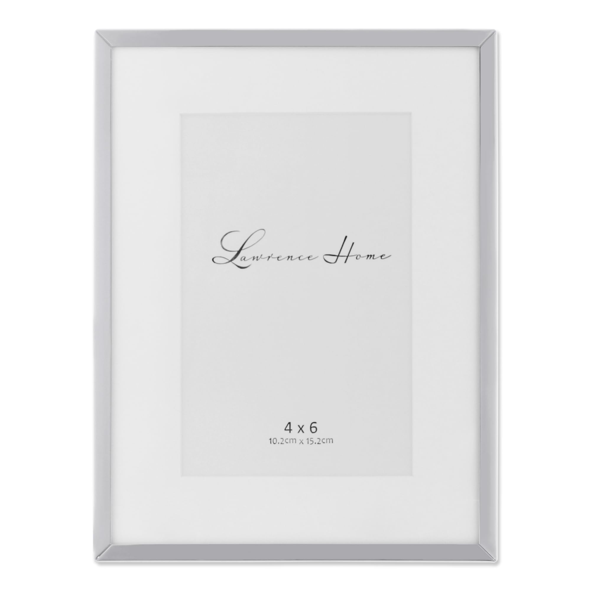 Lawrence Frames Silver Plated Matted 4 by 6 Picture Frame