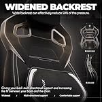 Dowinx Fabric Gaming Chair with Footrest, Big and Tall Ergonomic Gamer Chair with Lumbar Support, Wide Back Computer Chair for Heavy People, Black - Image 5