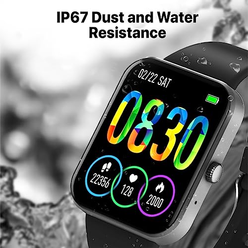 Image of Promate Xwatch-B18 Fitness Smart Watch, 1.8 inch Display Bluetooth Calling, IP67 Water Resistant, Voice Assistant, 15 Days Battery Life, 27 Sports Modes, Real-Time HR Monitor, 100+ Watch Faces (Graphite)