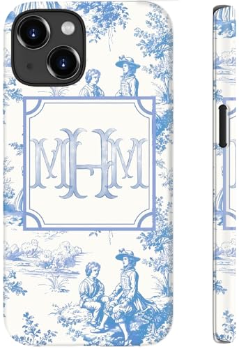 Coque iPhone 13 fleurie au quotidien avec la protection double couche STARVIP bleu