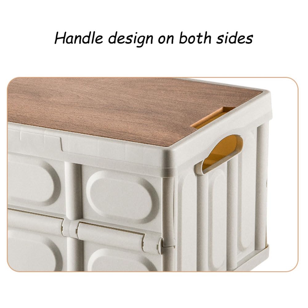 30L/55L Organizer do bagażnika samochodowego z drewnianą pokrywą, domowy składany schowek do bagażnika samochodowego, wodoodporny, wytrzymały, przenośny organizer do bagażnika samochodowego, kemping