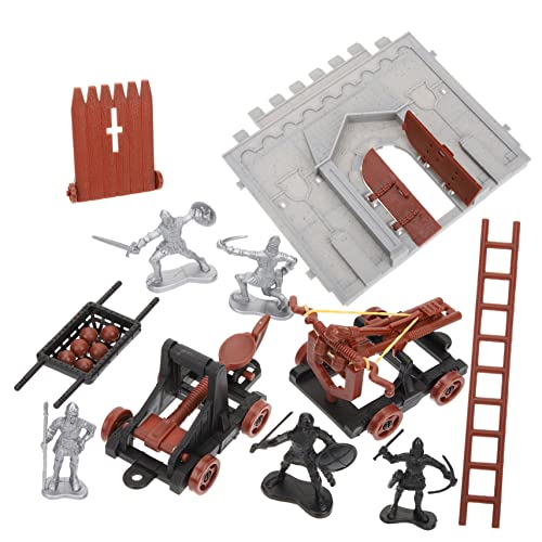 FOYTOKI Burg-spielset mit Soldatenfiguren und Fahrzeugspielzeug Miniaturfiguren für Armeespielzeug und Modellbausätze zum Nachspielen von Schlachten Fantasie