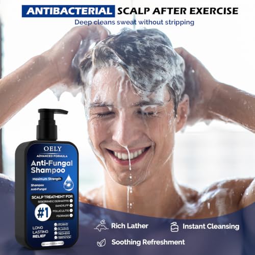 Image of Antifungal Shampoo for Seborrheic Dermatitis, Folliculitis - Fresh | Scalp Psoriasis & Anti-Dandruff Shampoo for Men & Women, Relieves Scalp Itching, Dryness, Sulfate & Paraben-Free, 10.1 Fl Oz