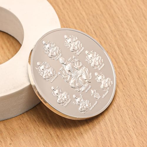 Image of ACPL Precious Moments BIS Hallmarked Ashta Laxmi Silver Coin 999 Pure with Gift Box