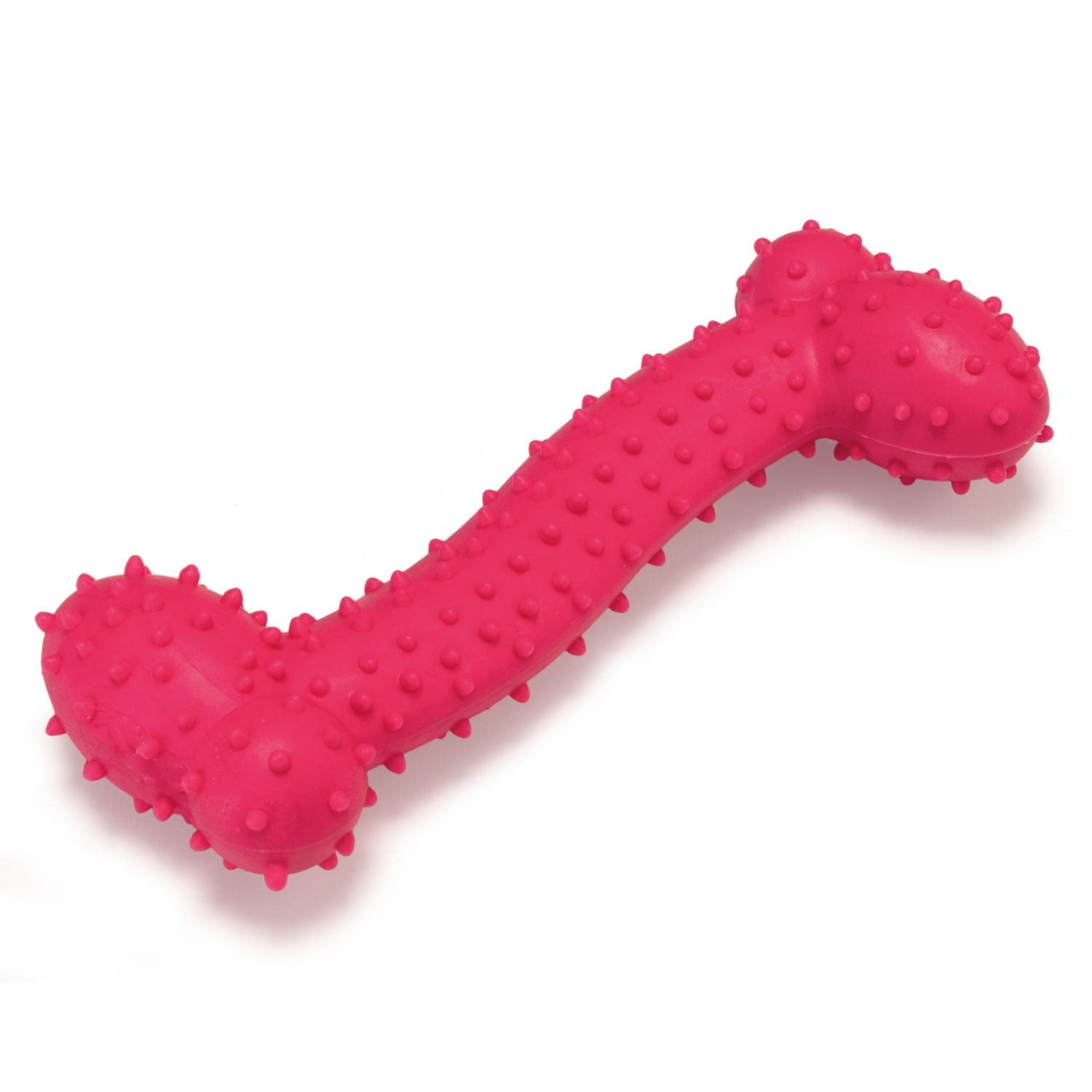 Arquivet Hueso de Juguete Rosa con púas para Perros 11 cm - Hecho de termoplástico - Juguetes y Accesorios caninos - Recomendado para Perros de Razas pequeñas