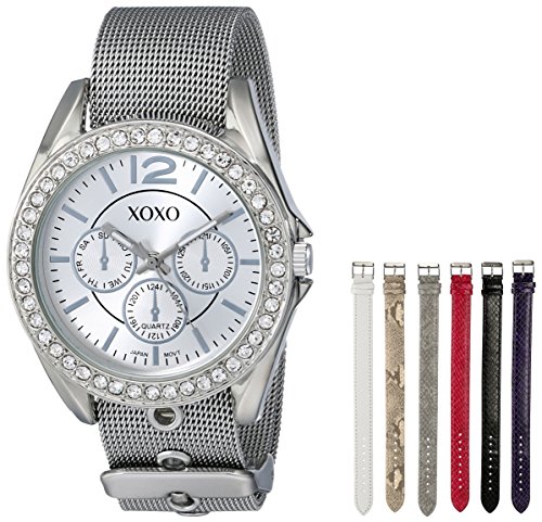Xoxo Women's Xo9053 Rhinsetone-Accented Watch With Interchangeable Straps #TOP1