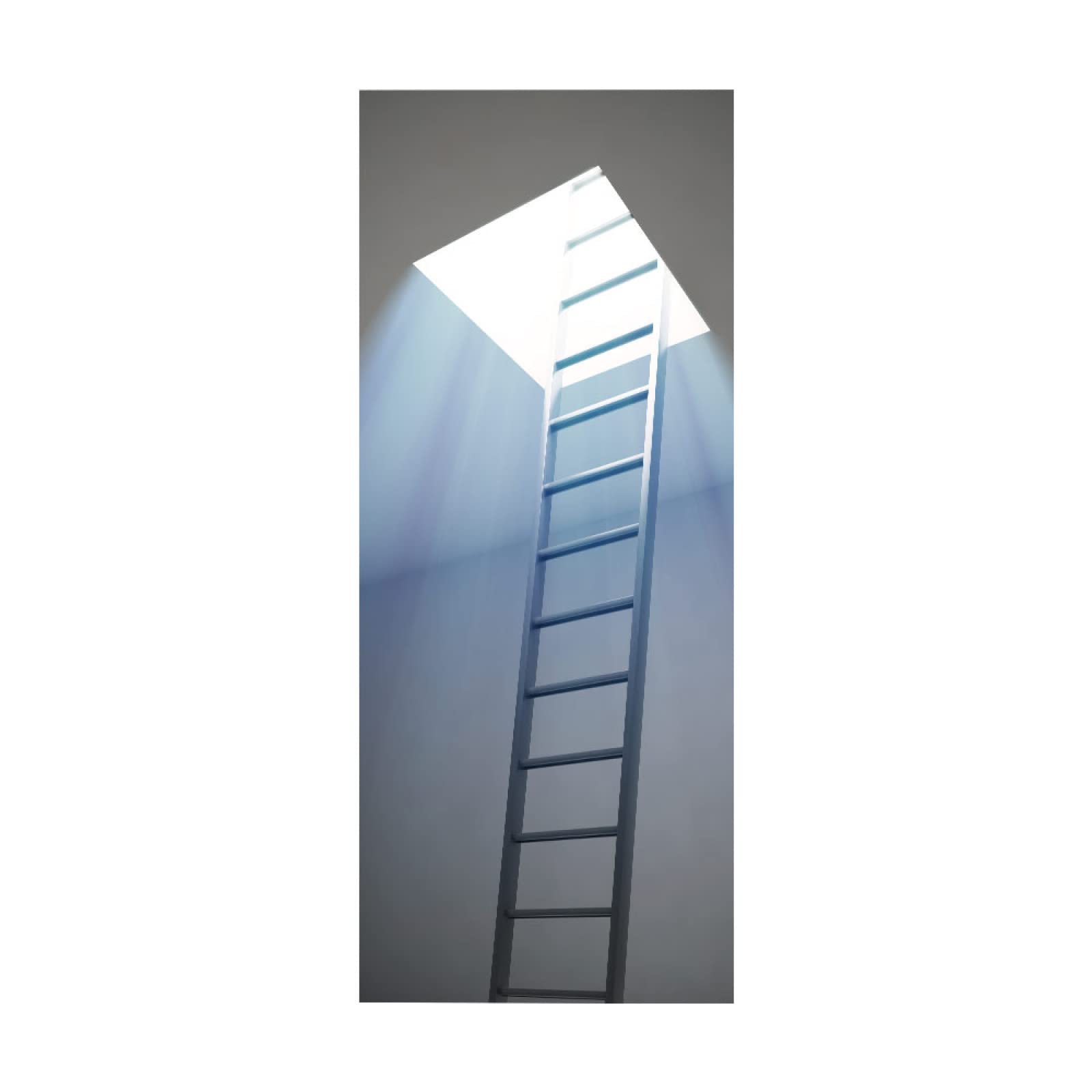 3D Door Sticker Abstract Staircase W100 x H200 cm Waterproof Mural Vinyl Wall for Interior Doors Livingroom Bedroom Bathroom Office Home Decor