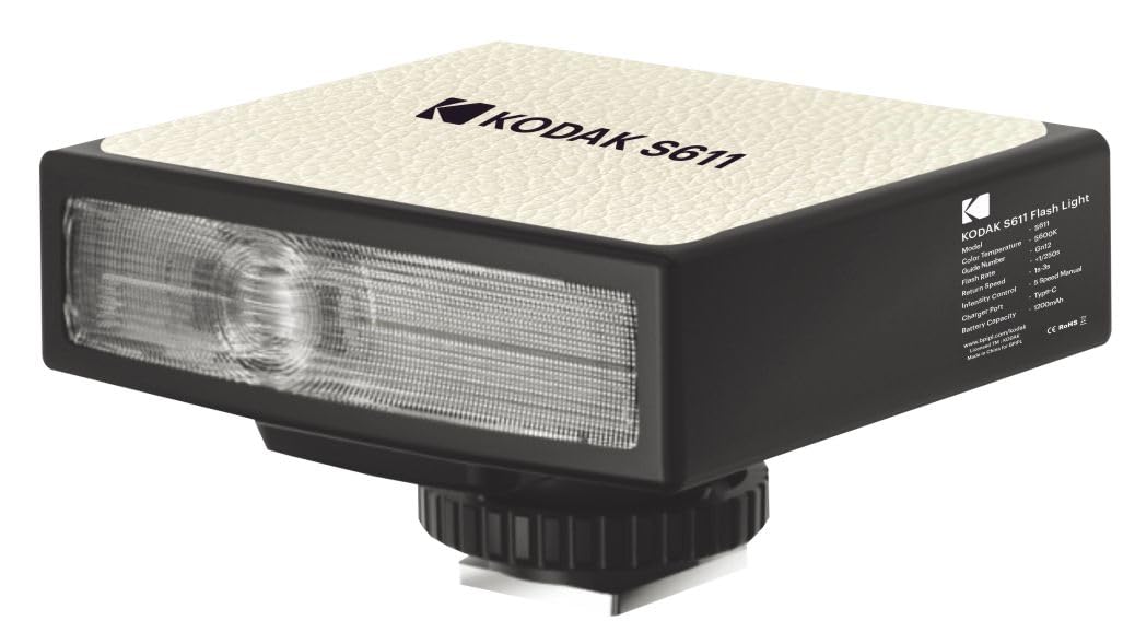 Kodak S611 Camera Flash Light for Canon & Nikon DSLR | GN12 Manual Flash | 5600K Daylight | Type-C Rechargeable | Portable Retro Design-picture-15