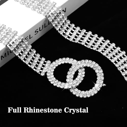 WERFORU Women Crystal Rhinestone Shiny Chain Waist Belt for Dress Party Club Sparkle Belt2