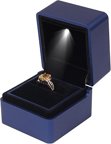Miniatura 8 de Caja consin anillo de boda LED organizador de almacenamiento de collares caja de regalo de joyería soporte de exhibición de joyería de moda lámpara