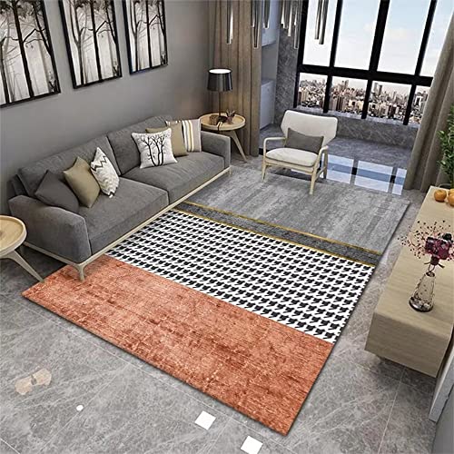 RUGMRZ Spielteppich 70x140cm Graues orangefarbenes geometrisches Muster Moderner minimalistischer...