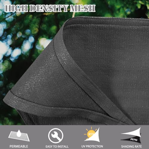 Cool Area Sun Shade Sail 10x10x14FT Triangle Shade Canopy Outdoor Shade Cover for Patio Backyard Deck Garden, Dark Grey by Cool Area - Image 2