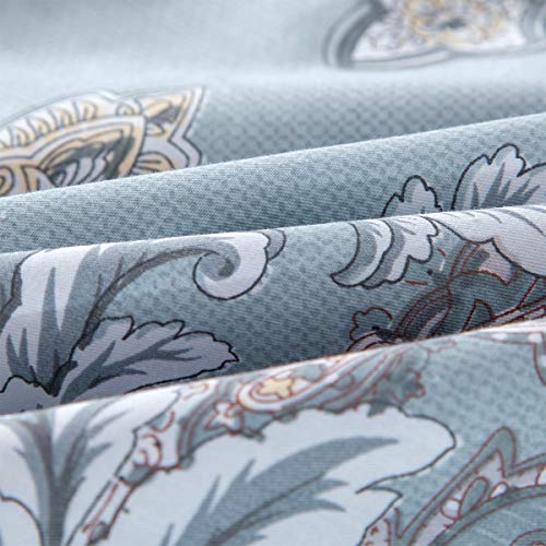 Jucfhy Cotton Duvet Covers And Sets -1000Tc Egyptian Cotton Paisley Print Luxury Duvet Cover Set-Reversible Damask Medallion Percale Comforter Cover Set-2Pcs Bedding (Twin,Light Blue Floral) #TOP2
