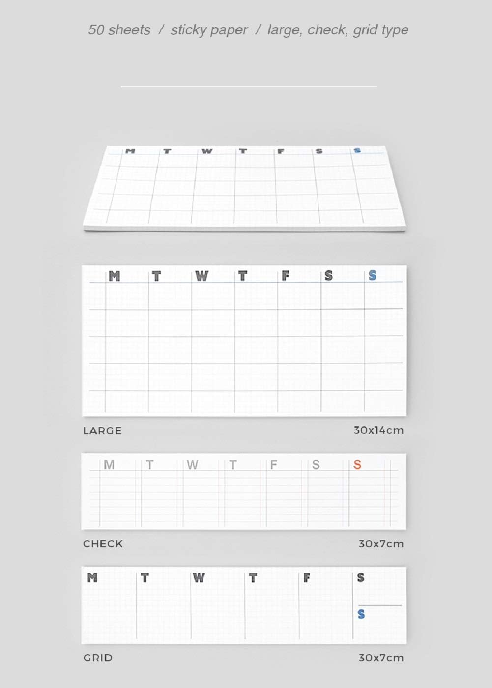 JSTORY Sticky Planner Adhesive Paper Note Columnar Scheduler Organizer to-do One Size Grid White image 3