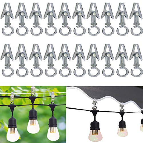 ?20 Pack?, Clear Collection Rope Light Clips — No Screws Required— Rust-Proof Water-Resistant, for Awning Lights, Hang Lights, Banners,Christmas Card,Christmas Ornaments,Christmas Lights, Gift Hang