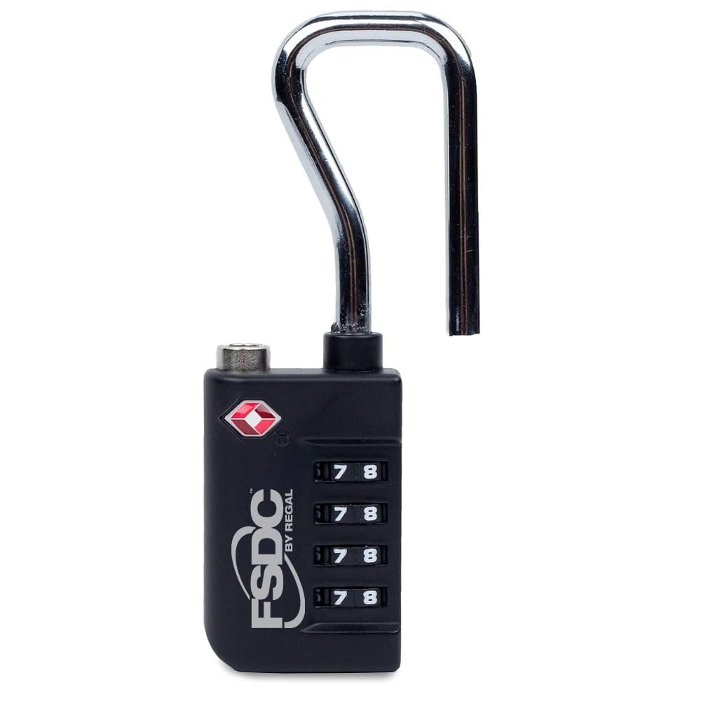 FSDC (Firearm Safety Devices) – FSDC-TSA687RCB 4 Dial Combination Lock for Luggage, Cases, and Coolers – Hardened Steel Shackle, TSA Accepted for Travel – Single-Pack