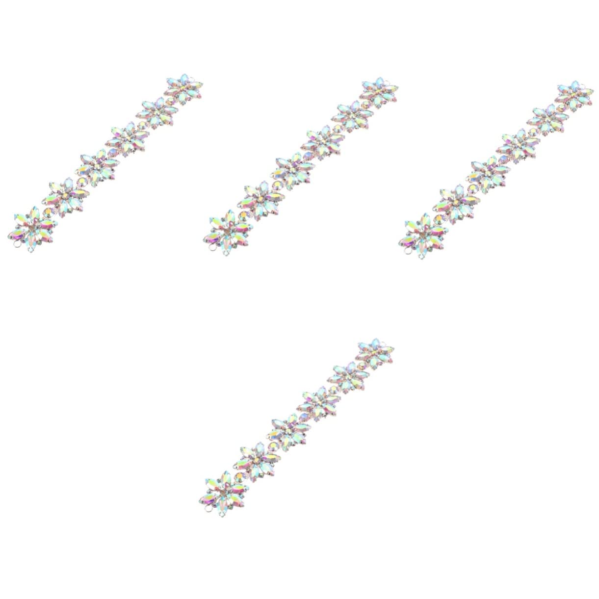 Tofficu 4 Stück Strass-applikationsgürtel Für Damen Hochzeit Braut-accessoire Dekorativer Strass-ketten-patch Für Kleidung