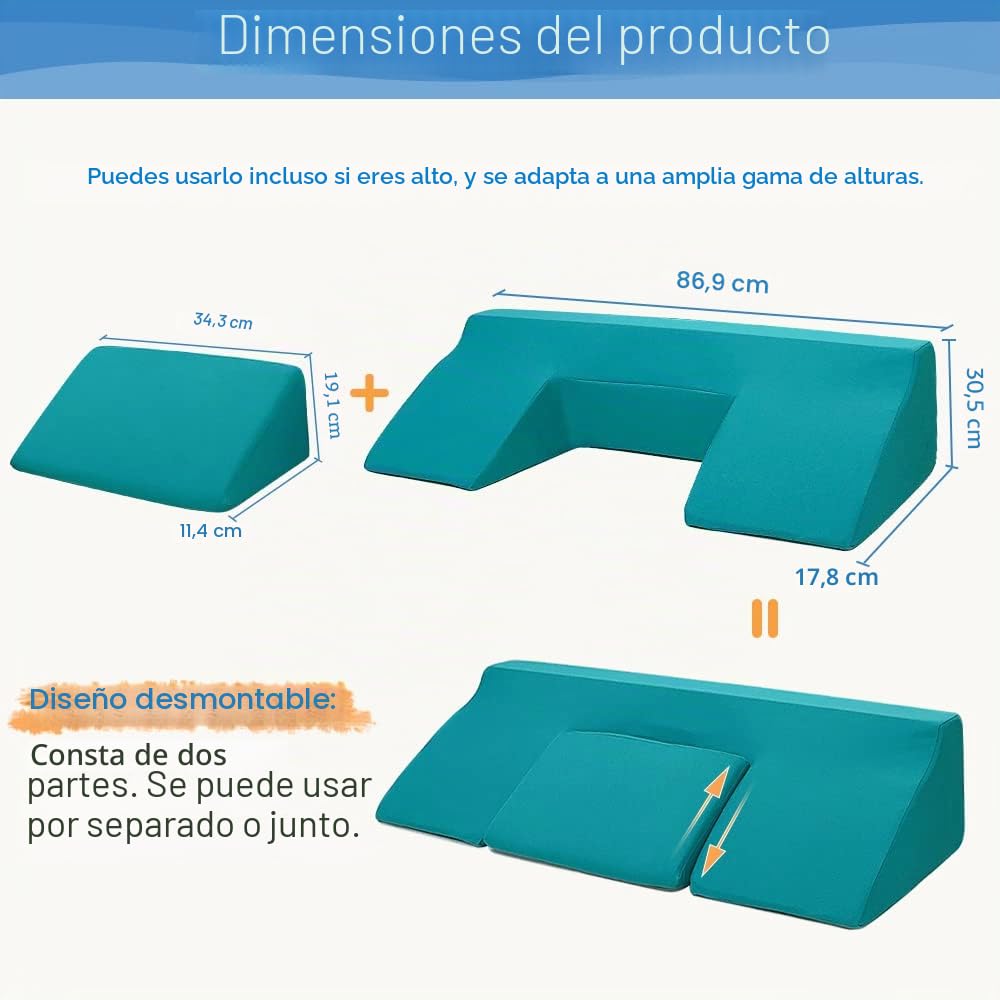 Almohada de cuña de cama para dormir después de la cirugía, almohadas inclinadas de espuma triangular, posicionadores corporales, refuerzo en ángulo para llagas de cama, sueño lateral postquirúrgico
