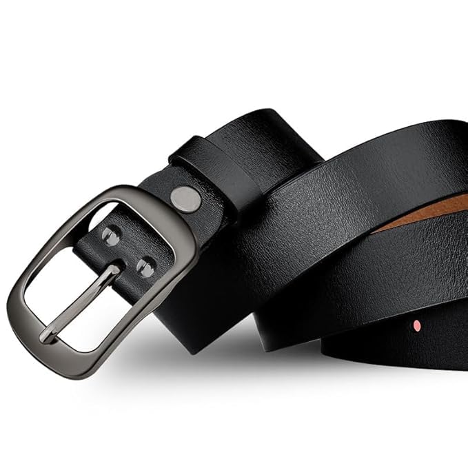 Image of Men's Genuine Leather Belt | Full Grain | Adjustable Fit | Durable Buckle | Formal & Casual Wear | Fit on up to 38 Inches Waist size