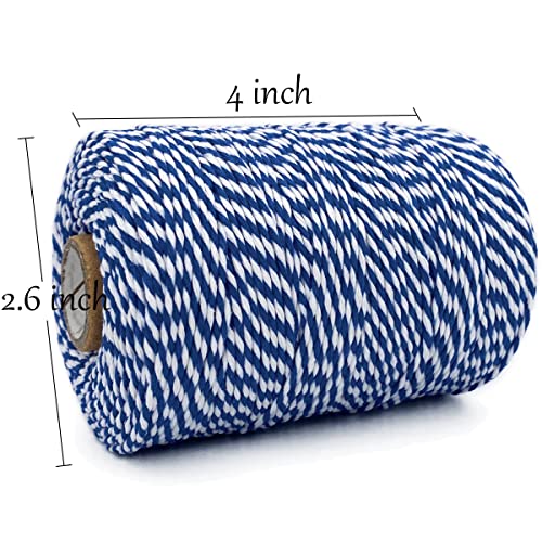 Leecogo Fio de Barbante de Padeiro Fio de Algodão Azul Royal E Branco 656 Pés Fio de Açougueiro para