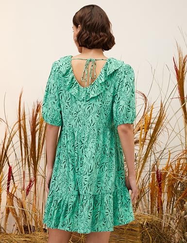 Image of Amazon Brand - Eden & Ivy Women's Crinkled Rayon Fit and Flare One Piece Knee-Length Dress (Available in Plus Sizes)