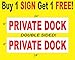 2-6x24 Private Dock Real Estate Rider Sign Red Double Sided