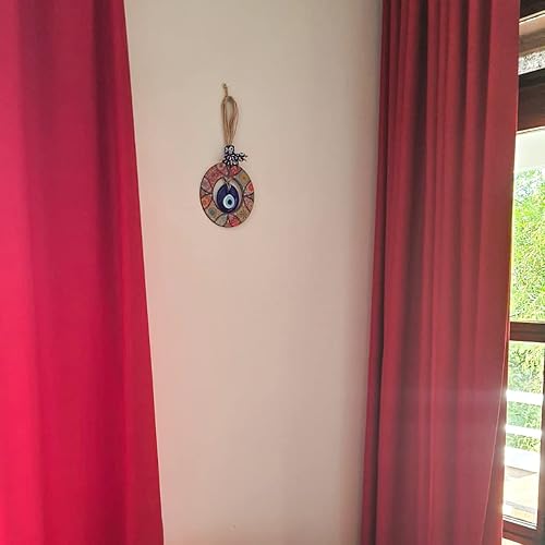 Vista 2 de Decoración de pared de cristal, colgante de pared contra el mal de ojo, decoración del hogar contra el mal de ojo, Nazar, decoración colgante de mal