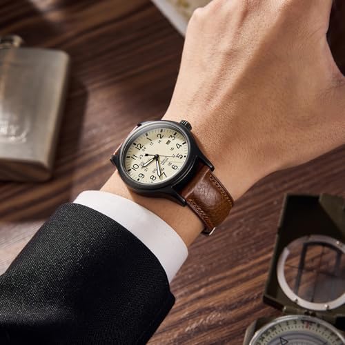 Image of Getalia Italian leather Watch Band Tuscany Natural Vegetable-Tanned Full Grain Genuine Leather,18mm 19mm 20mm 21mm 22mm Quick Release Replacement Watch Straps for Men and Women Thick and Soft