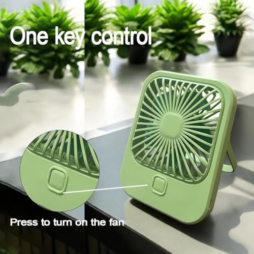 Image of Litehom Small Desk Fan, 2000mAh Rechargeable Fan Battery Powered, 180Foldable Portable Fan, 3 Speeds Adjustable USB Fan Silent Powerful for Home Office Travel Outdoor (GREEN)