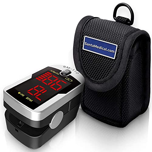 Deluxe SM 110 Two Way Display Finger Pulse Oximeter with Carry Case