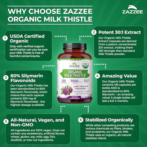 Zazzee USDA Organic Milk Thistle