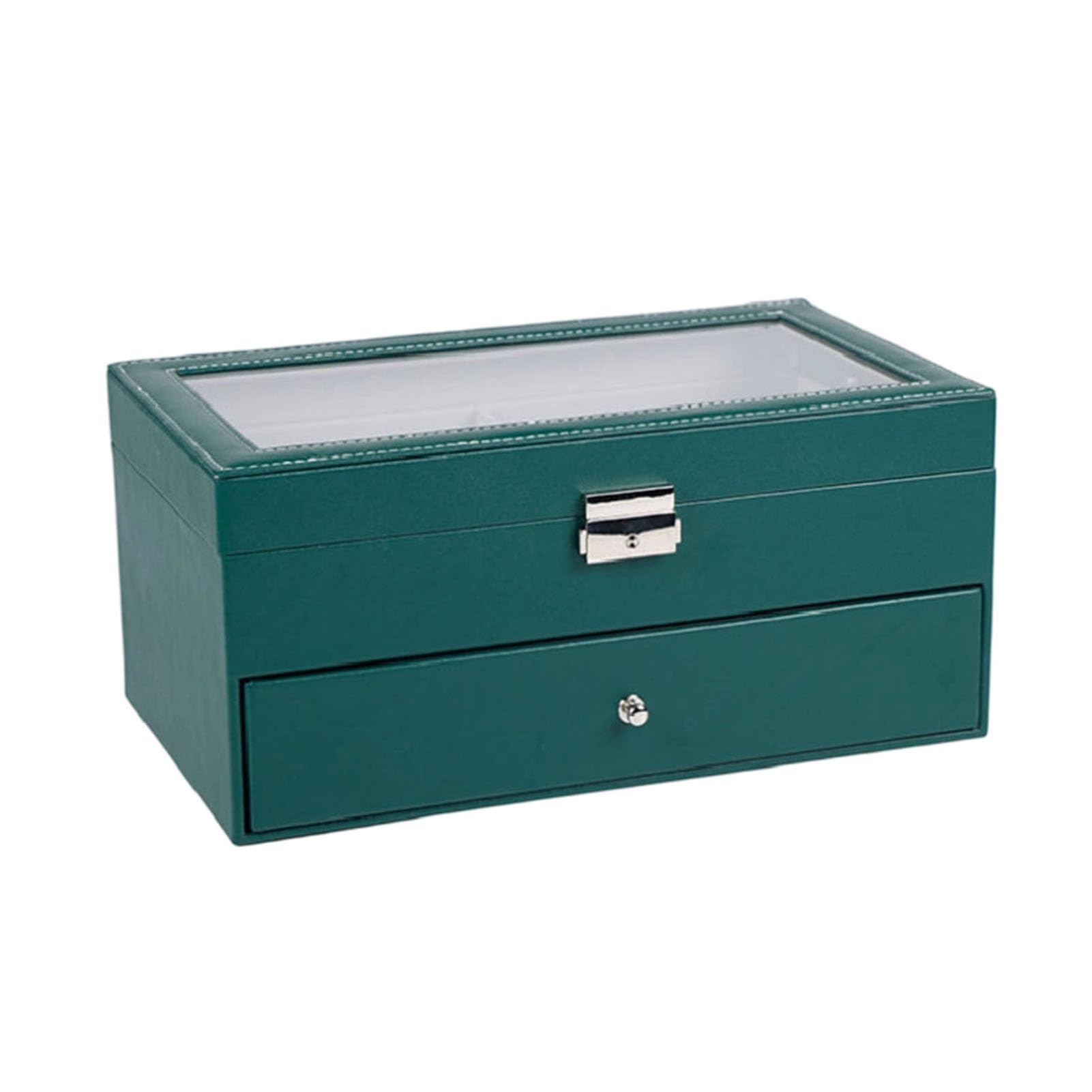 GOWENIC Vetrina per Occhiali da Sole in Pelle PU | Organizer per Occhiali con Serratura a 12 Slot per Orologi Gioielli da Viaggio a Casa