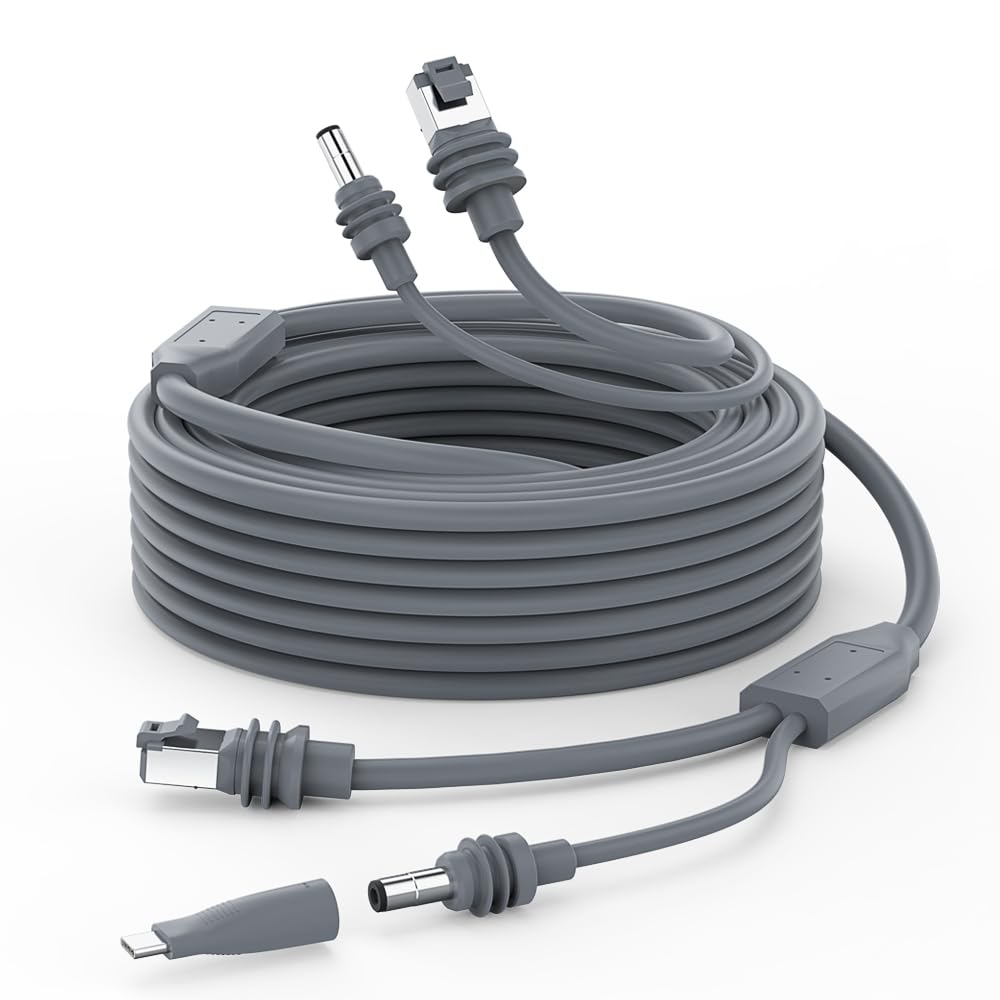XTAR Starlink Mini Kabel 2 in 1, 16.4FT/5M DC/USB C Aufladen + RJ45 Ethernet Kabel für Starlink Mini Netzteil Wasserdicht