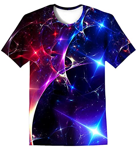 LAIDIPAS - Camisas para niños y niñas y adolescentes, diseño gráfico colorido en 3D, camisetas divertidas para jóvenes, tallas 6-16 años, Starlight, 8-10 Años