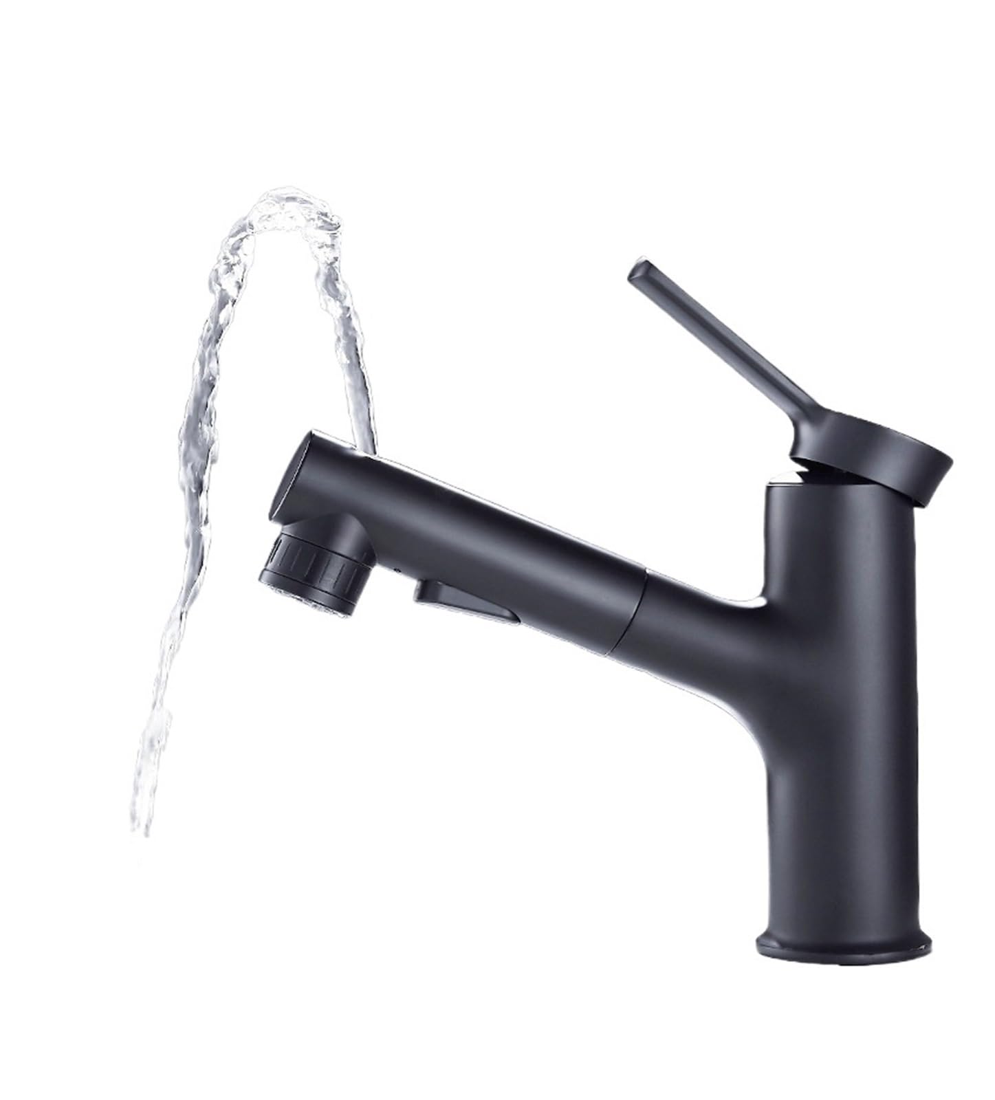 Kitchen Faucets, Faucet Bathroom Hot Cold Water Washbasin Pull Out Lift Mixer Tap, 360° Basin Kitchen Sink Household Silver Black Gray(Nero)