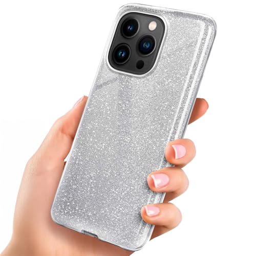 Coque paillettes iPhone 15 Pro Max argent ONEFLOW fine en TPU