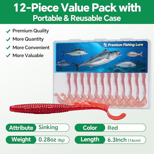 Image of Clearance Bionics-Designed Durable Soft Plastic Fishing Lures Kit with Bonus Accessories, 3 /4 /5 /6 Inch, 9-Type Lifelike Swimbaits in One Gear Set Included Tackle Box for Bass