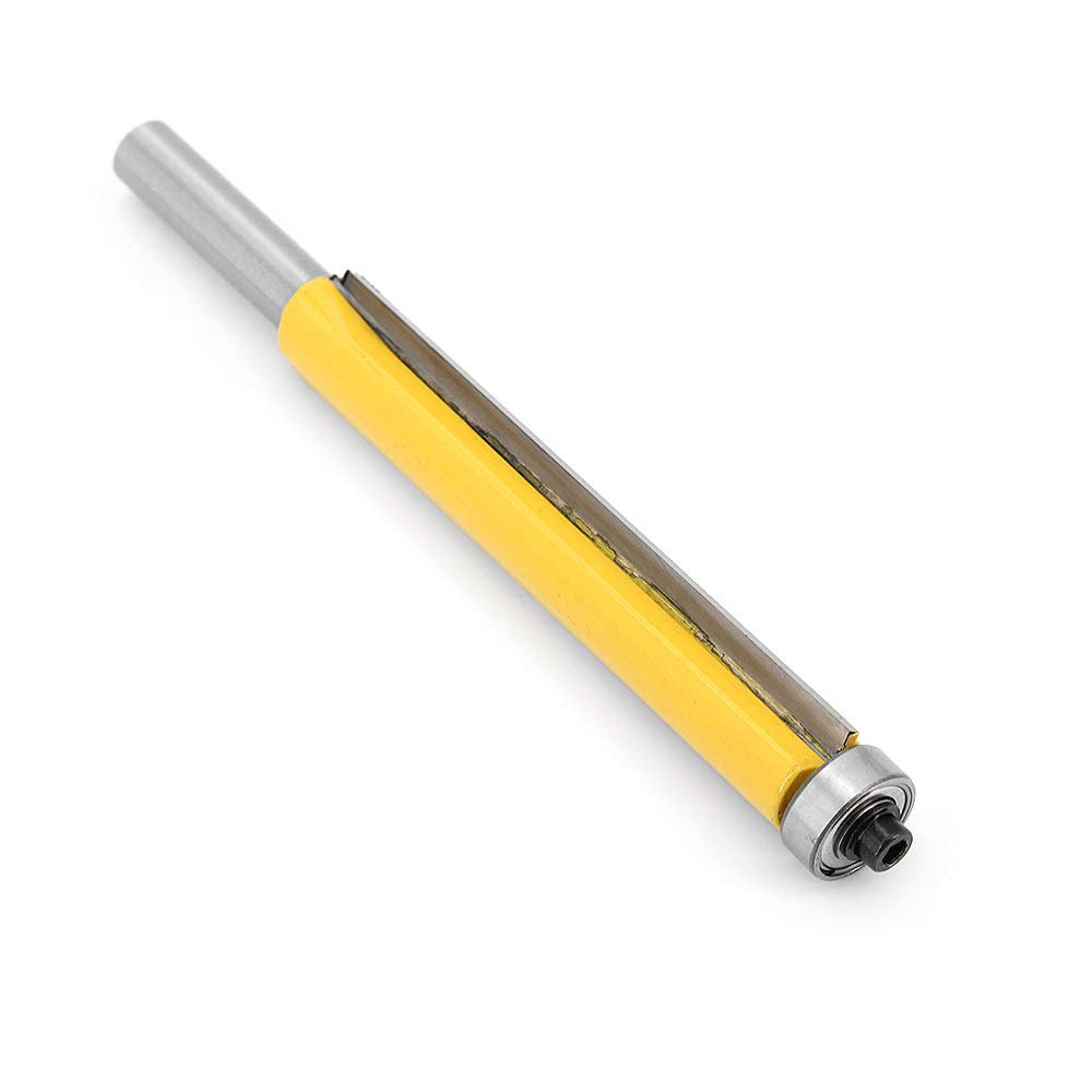 3Pcs Fraise à Copier, 8mm Tige Outils de Fraisage de Menuiserie Bricolage de Coupe avec Roulement Supérieur, Fraise à Bois Fraise Extra-longue Fraise à Raser Mèche Droite
